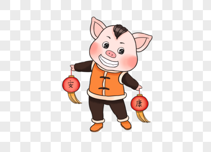 新年猪形象可爱猪猪图片素材