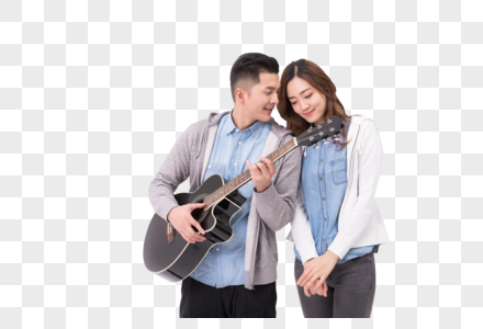 情侣弹吉他表白求爱图片