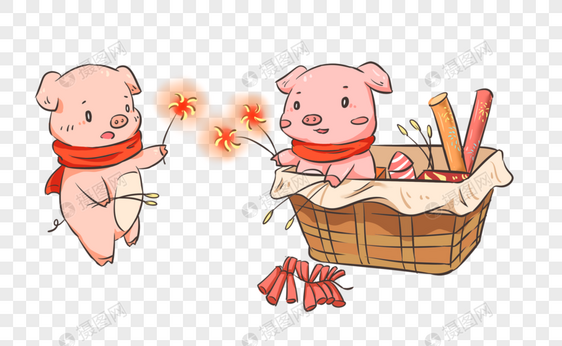 新年猪卡通形象图片