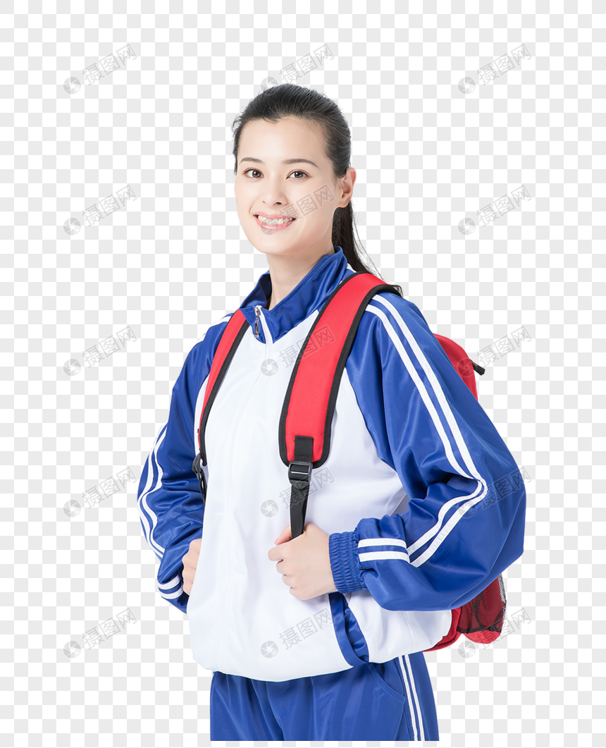 女性学生校服书包形象图片