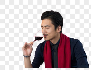 男性手拿红酒杯图片