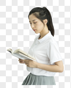 女学生看书图片