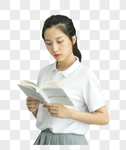 女学生看书图片