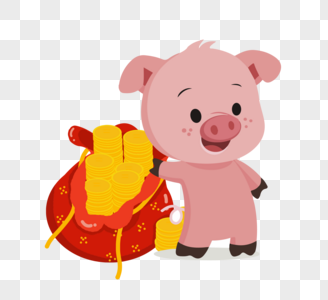 新年猪形象可爱猪猪图片素材
