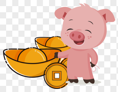 粉色猪形象可爱的猪高清图片