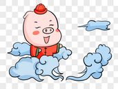新年猪平步青云图片