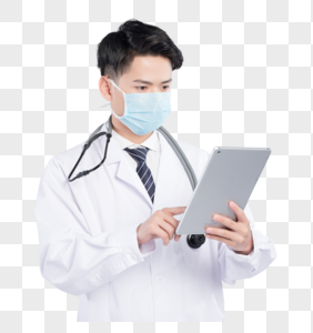医生手持平板电脑图片