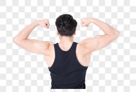 运动男性人像伸展运动健身男性人像肌肉展示背影素材
