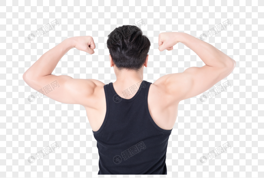运动健身男性人像肌肉展示背影