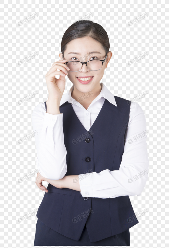 戴眼镜的商务女性