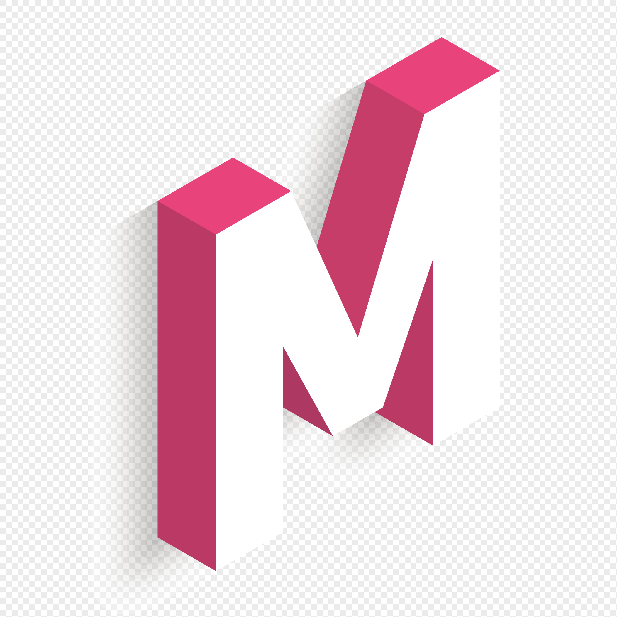 立体英文字母m