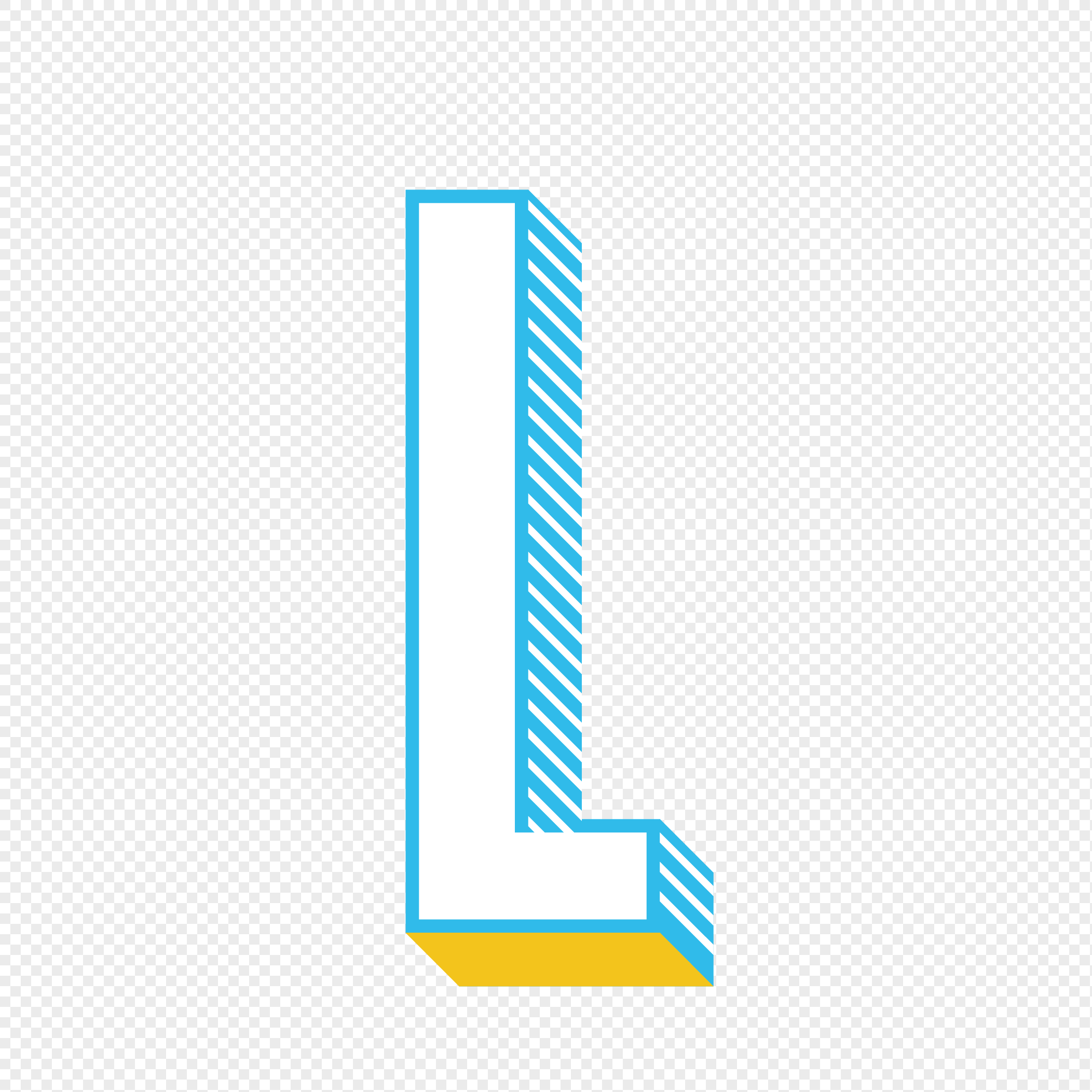 立体英文字母l