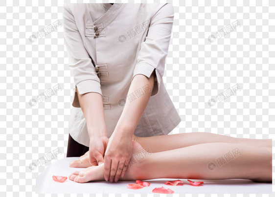 美容养生技师给腿部按摩