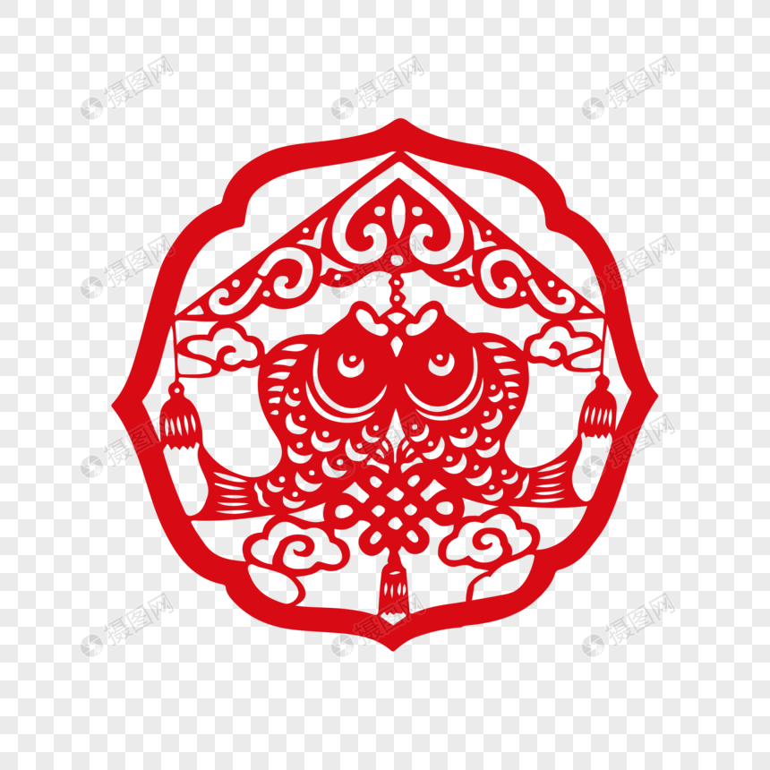 年年有鱼窗花