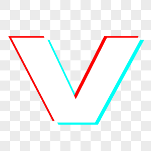 英文字母V蓝红字母高清图片