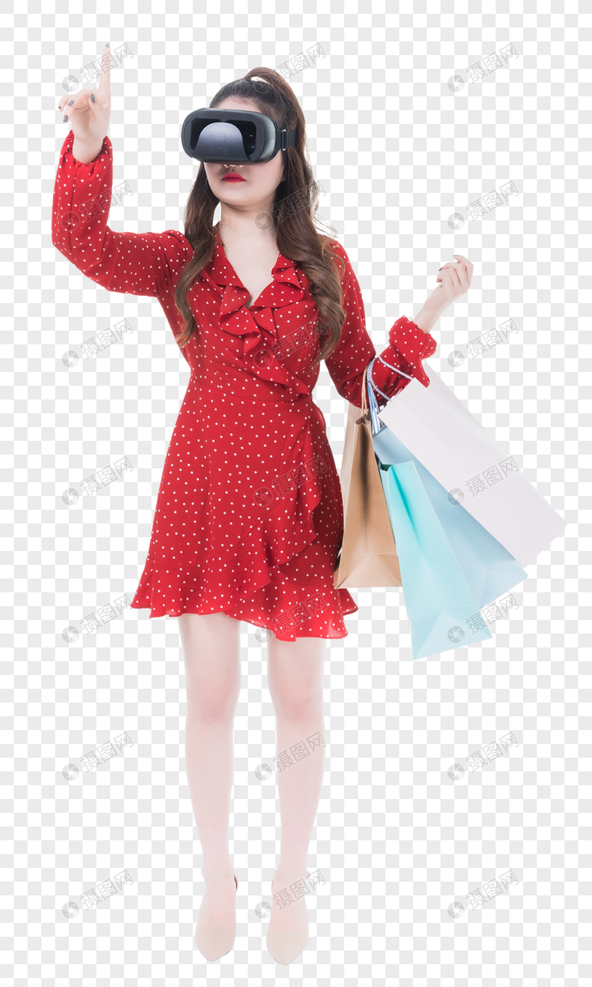 女性vr虚拟现实购物图片