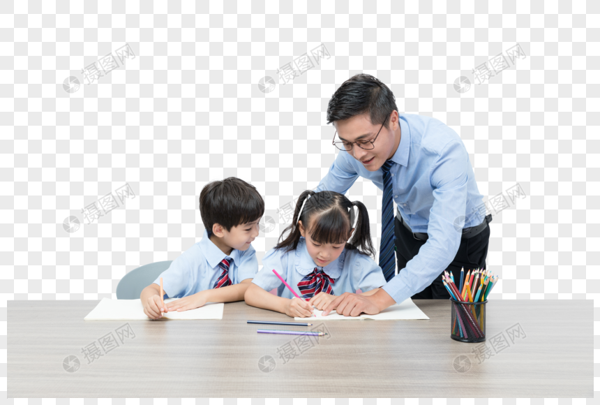 老师教学生画画学习