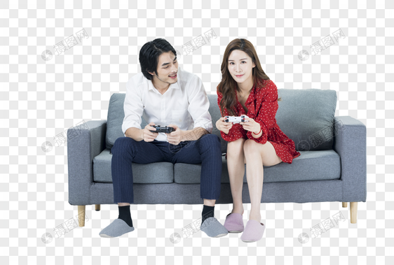 情侣一起打游戏图片