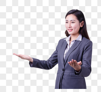 微笑职业女性科技手势动作图片