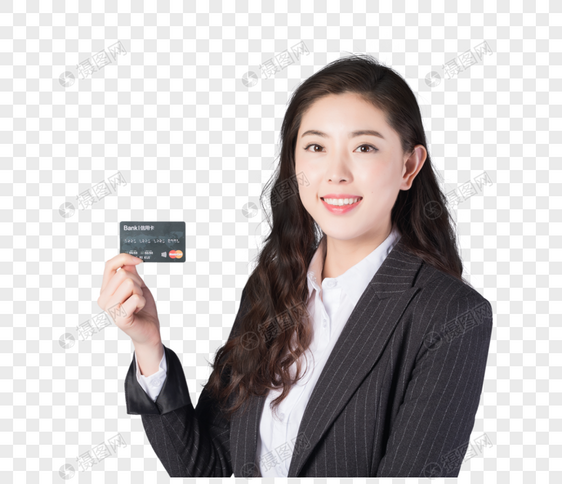 商务女性手持信用卡图片