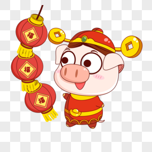 猪小福红灯笼图片