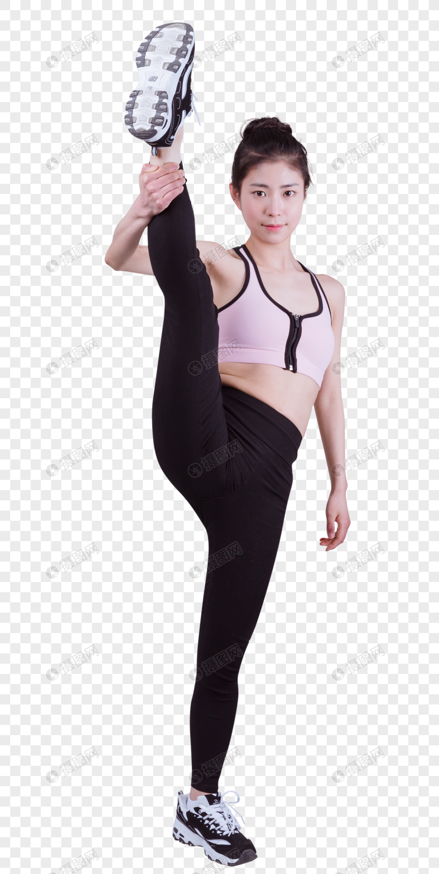 小清新运动美女踢腿