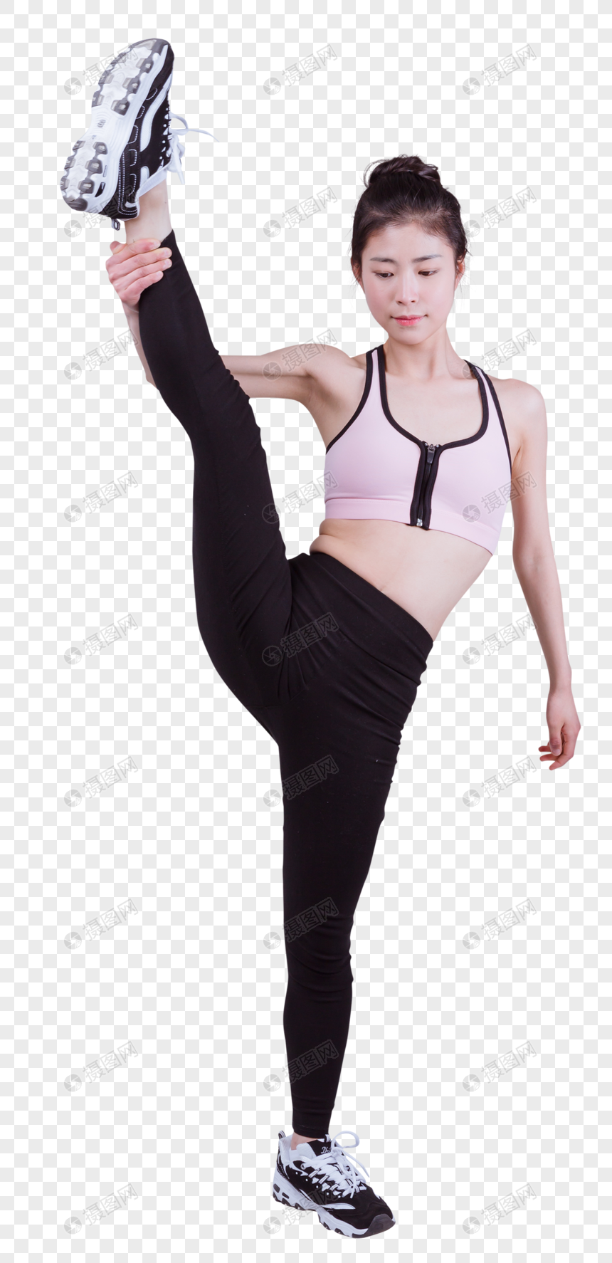 小清新运动美女踢腿