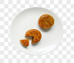 ins风白底中秋节美食美味月饼图片