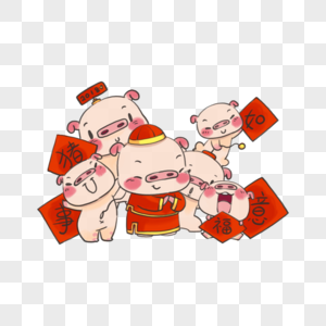 送福的猪厨师猪形象送福高清图片