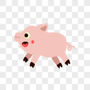 猪小猪手绘形象高清图片