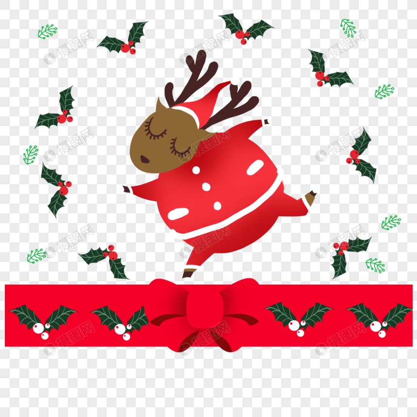圣诞麋鹿装饰素材图片