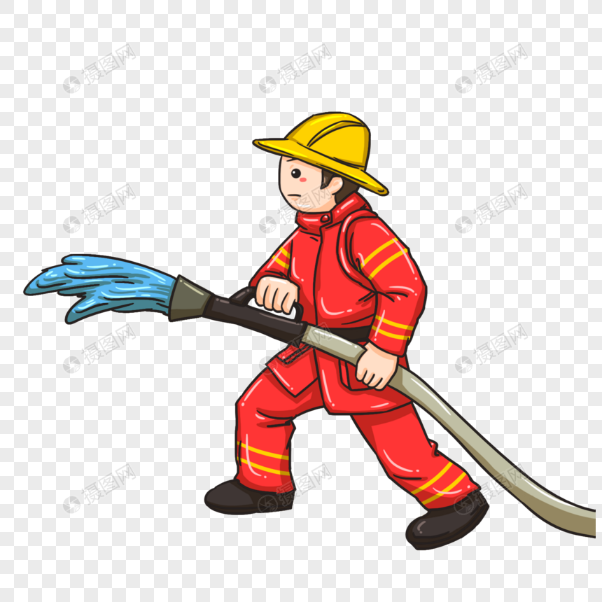 喷水的消防员