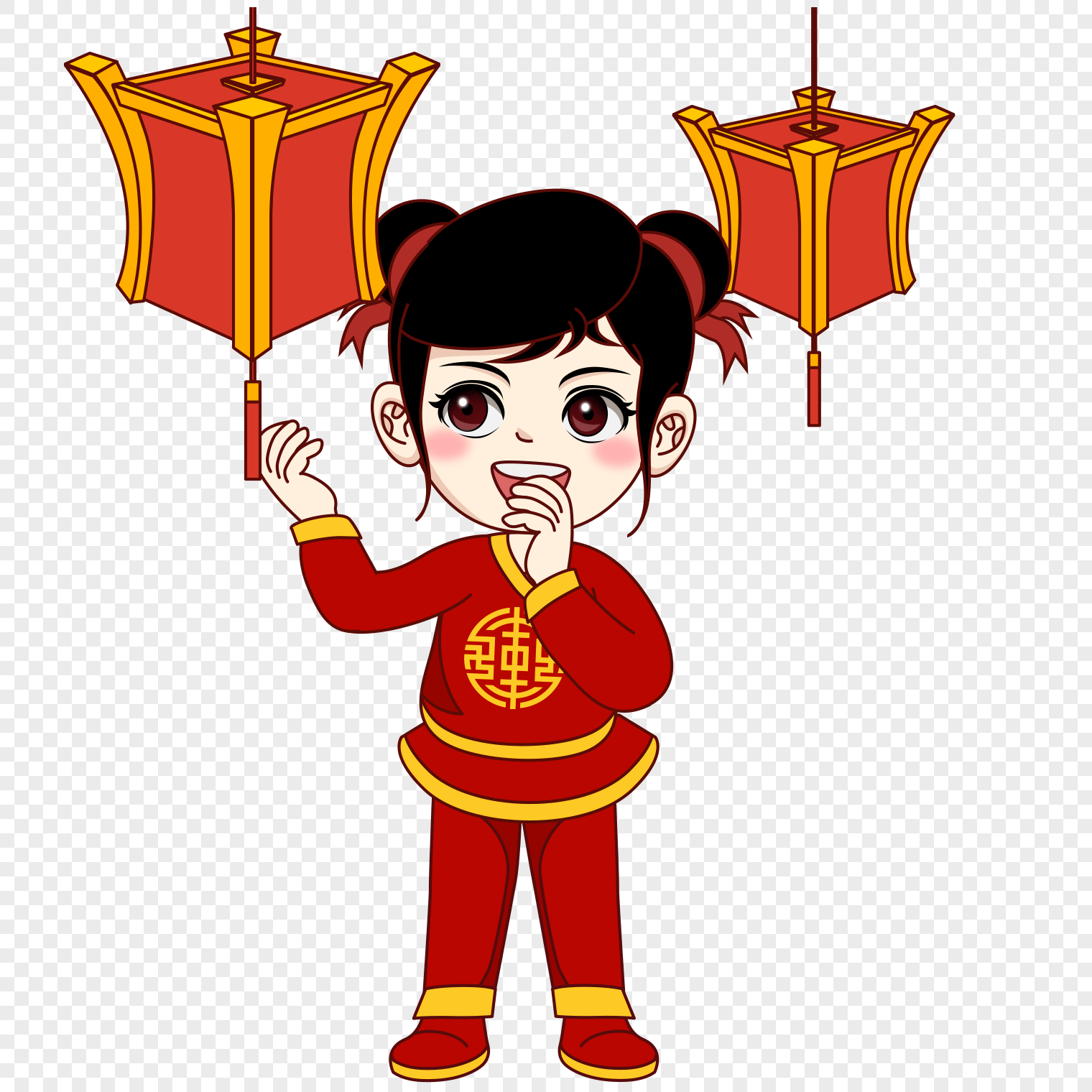 女福娃赏花灯