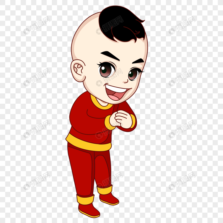男福娃拜年元素素材psd格式_设计素材免费下