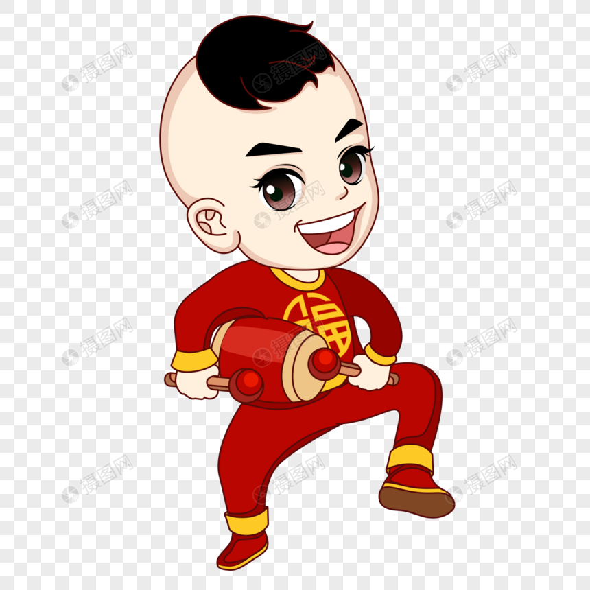 男福娃敲腰鼓