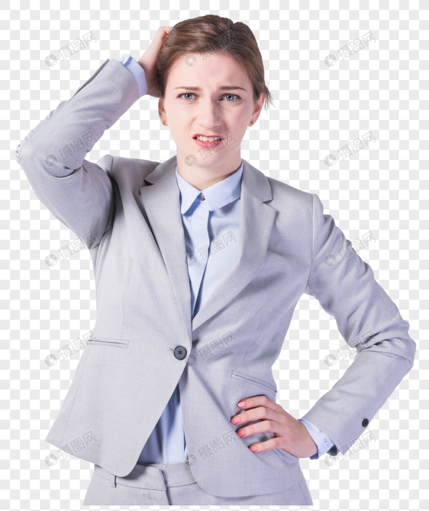 困惑在挠头的女性