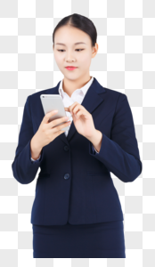 商务职业女性玩手机形象图片