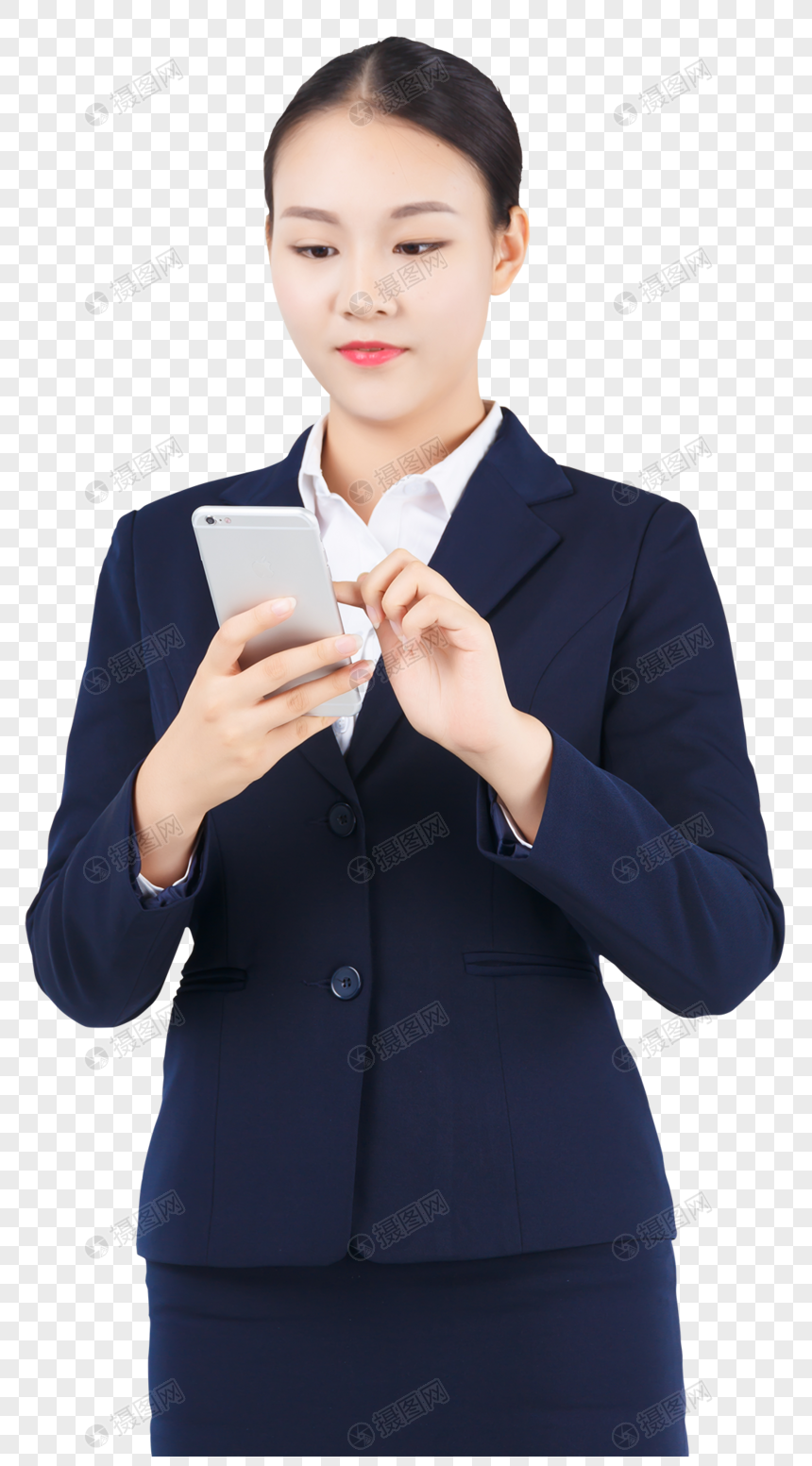 商务职业女性玩手机形象图片