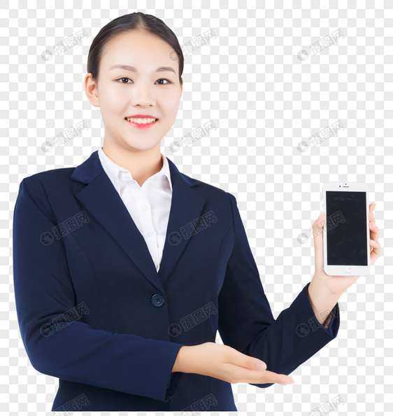 商务职业女性手机展示形象图片
