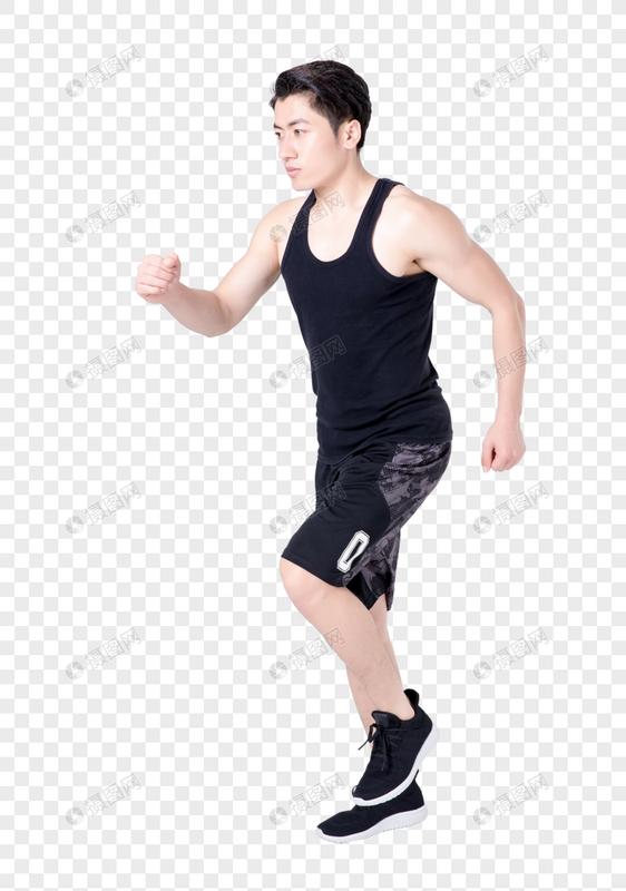 运动男性人像跑步动作图片