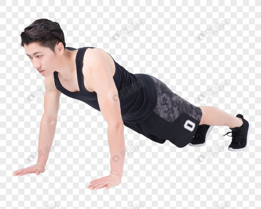 运动健身男性人像俯卧撑图片