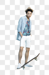 玩滑板的男模特图片