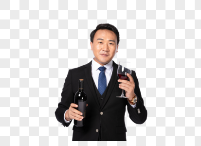 商务男士品红酒图片