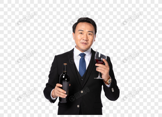 商务男士品红酒图片