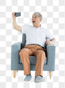 老年人手机自拍图片