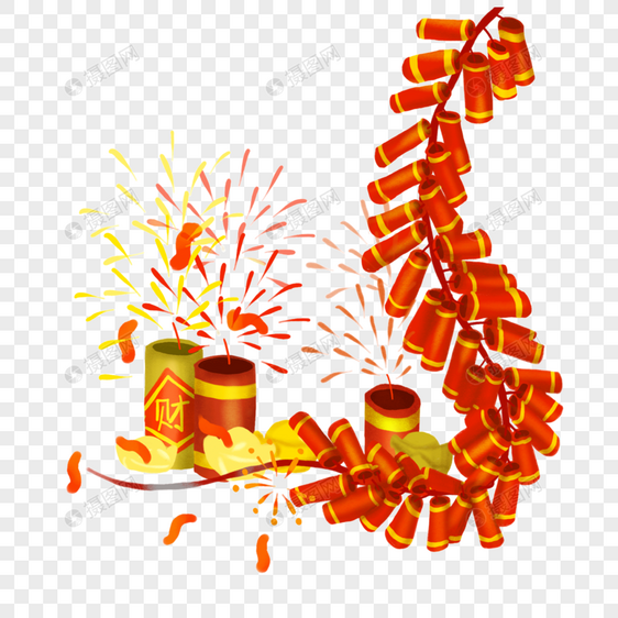 燃鞭炮财源广进迎新春