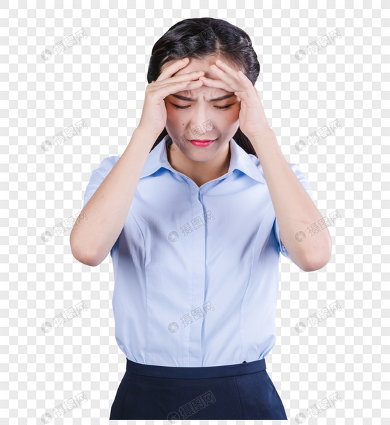 商务女士痛苦难受情绪表现