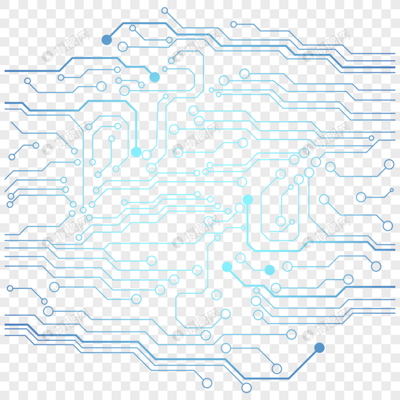 蓝色简约科技芯片纹路图片