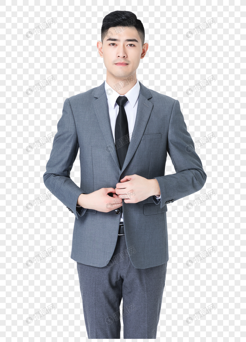 商务男性扣衣服图片