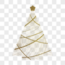 金色线条创意圣诞树图片